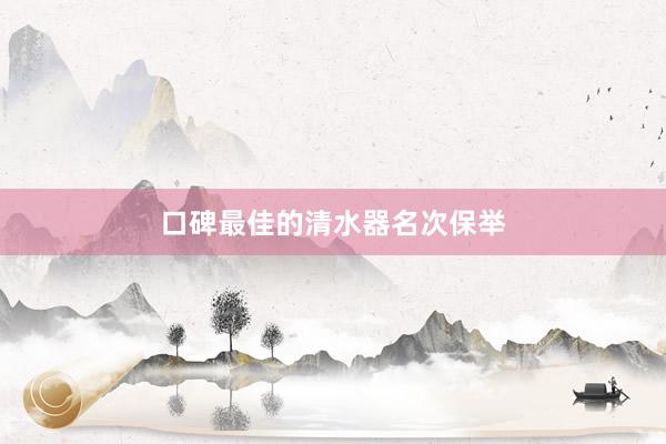 口碑最佳的清水器名次保举