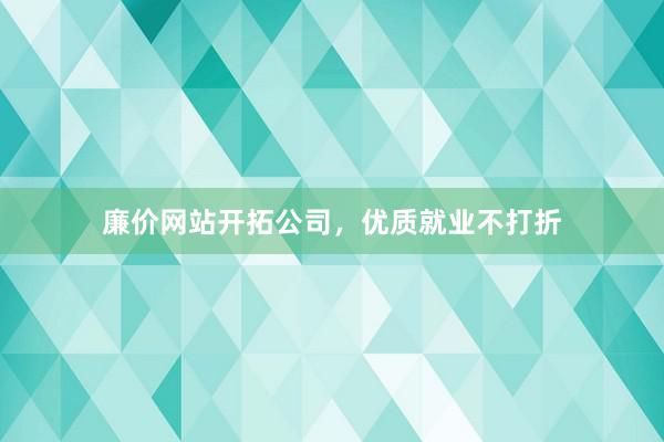 廉价网站开拓公司，优质就业不打折
